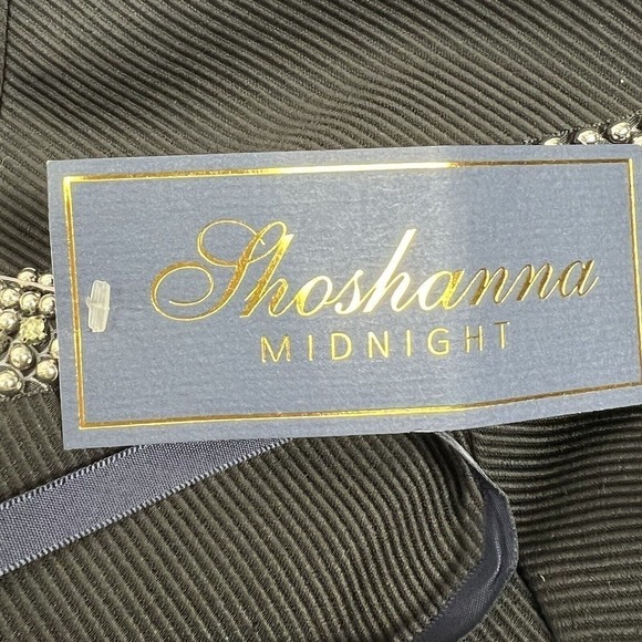 Shoshanna Black Midnight Embellished Bling Strapless Mini Dress Size 6 NWT - Picture 14 of 16